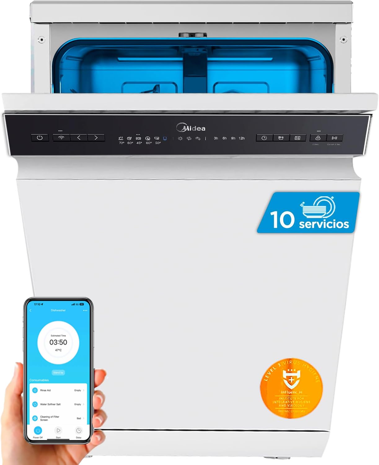 Midea Lavavajillas Compacto 45cm 10 cubiertos