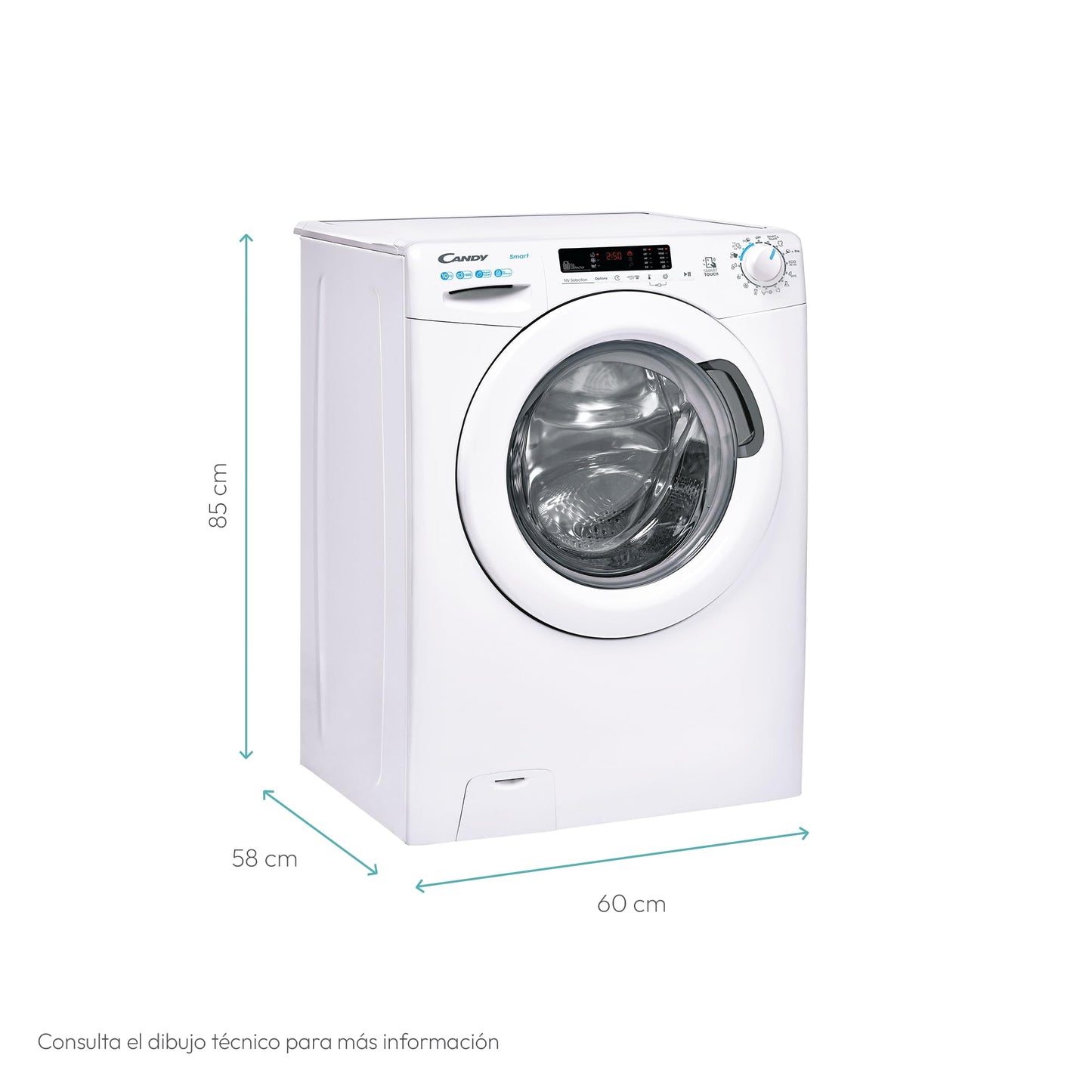 Candy Smart Lavadora 10kg Digital 1400rpm
