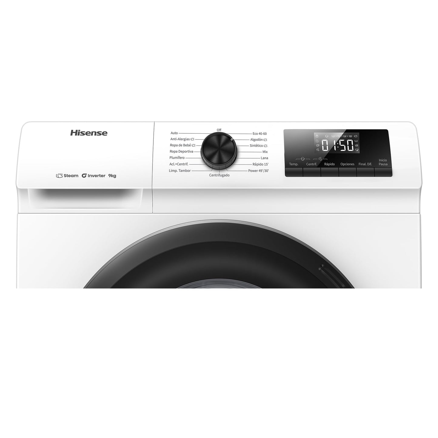Lavadora Hisense 9kg 1400rpm Inverter Vapor A