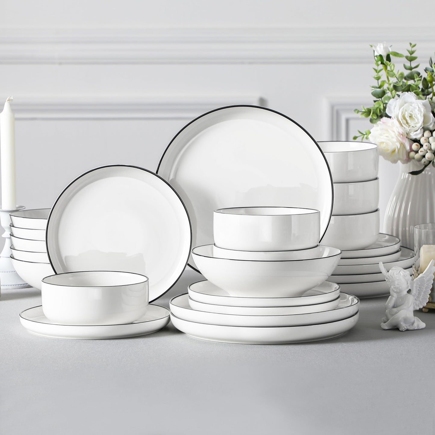 Vajilla Malacasa Luna 24 piezas Porcelana Blanca