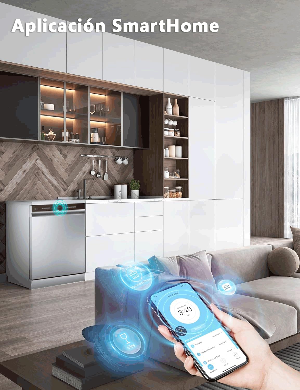 Lavavajillas Midea 60cm Inox 14 servicios 10 prog