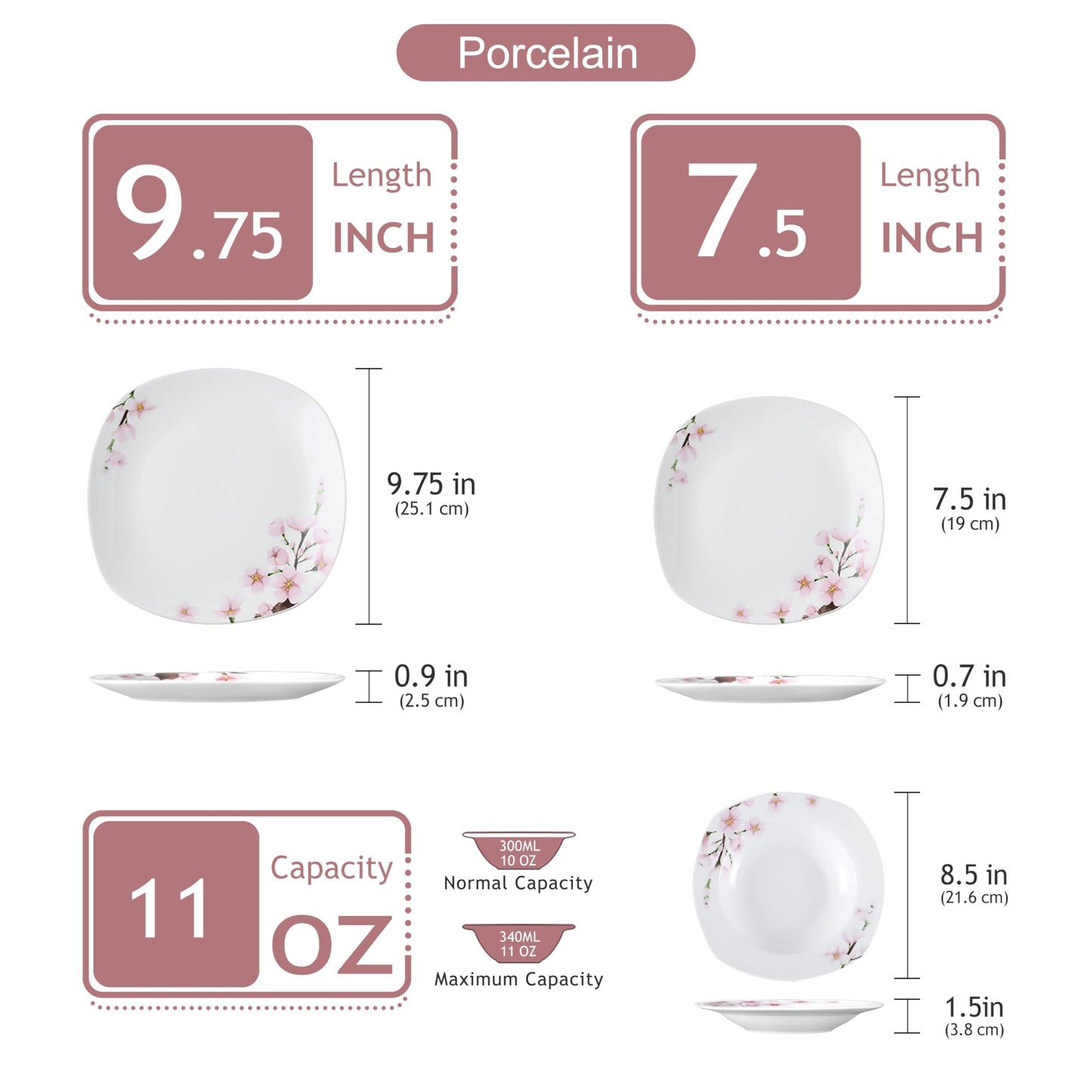 Juego Vajilla Veweet Annie 36 piezas Floral