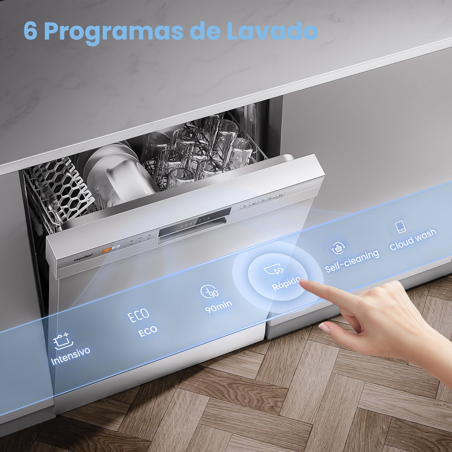 Lavavajillas Comfee 12 cubiertos 60cm 8 programas