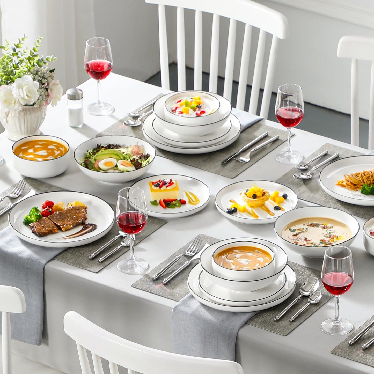 Vajilla Malacasa Luna 24 piezas Porcelana Blanca