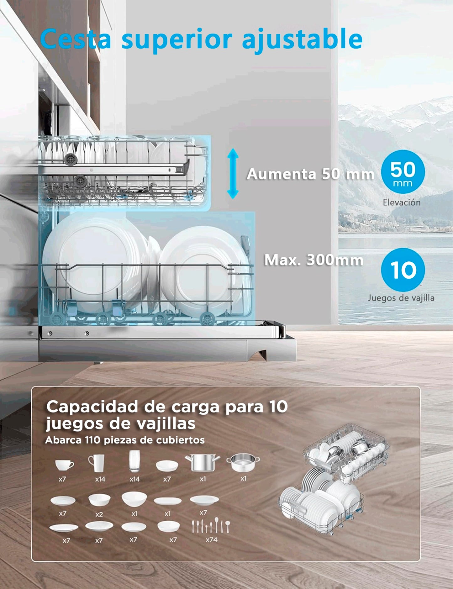 Midea Lavavajillas Compacto 45cm 10 cubiertos