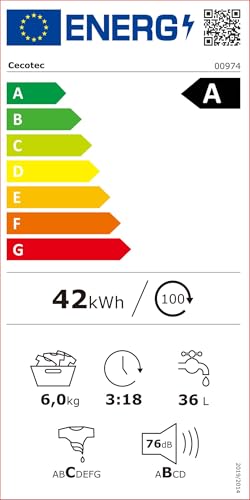 Lavadora Cecotec 6kg 1000rpm Inverter Steam Max