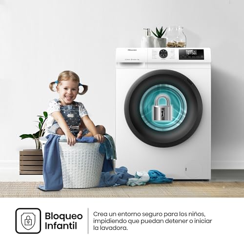 Lavadora Hisense 9kg 1400rpm Inverter Vapor A
