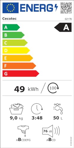 Lavadora Cecotec 9kg 1400rpm Inverter Vapor A