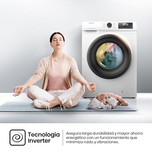 Lavadora Hisense 9kg 1400rpm Inverter Vapor A