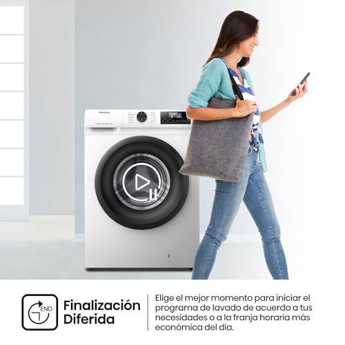 Lavadora Hisense 9kg 1400rpm Inverter Vapor A
