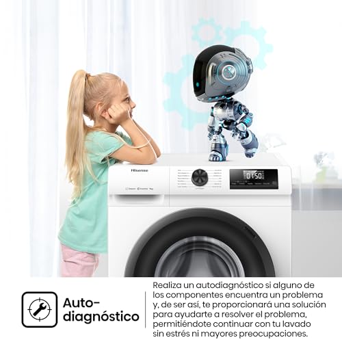 Lavadora Hisense 9kg 1400rpm Inverter Vapor A