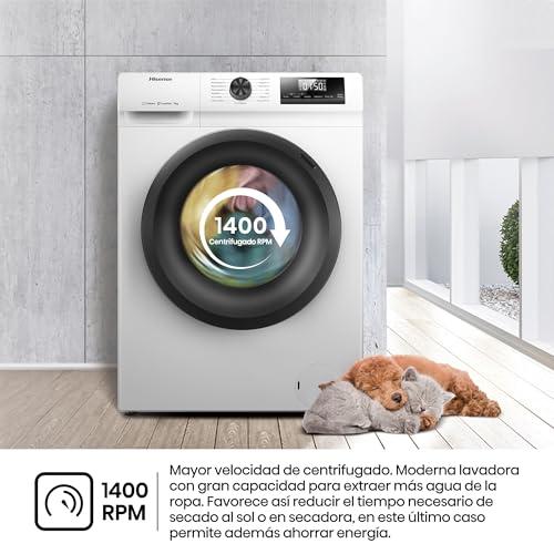 Lavadora Hisense 9kg 1400rpm Inverter Vapor A