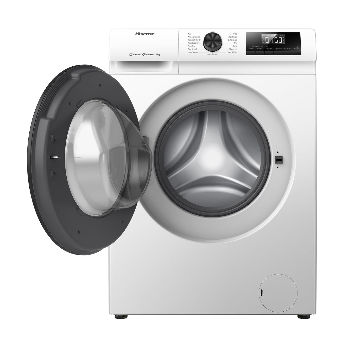 Lavadora Hisense 9kg 1400rpm Inverter Vapor A