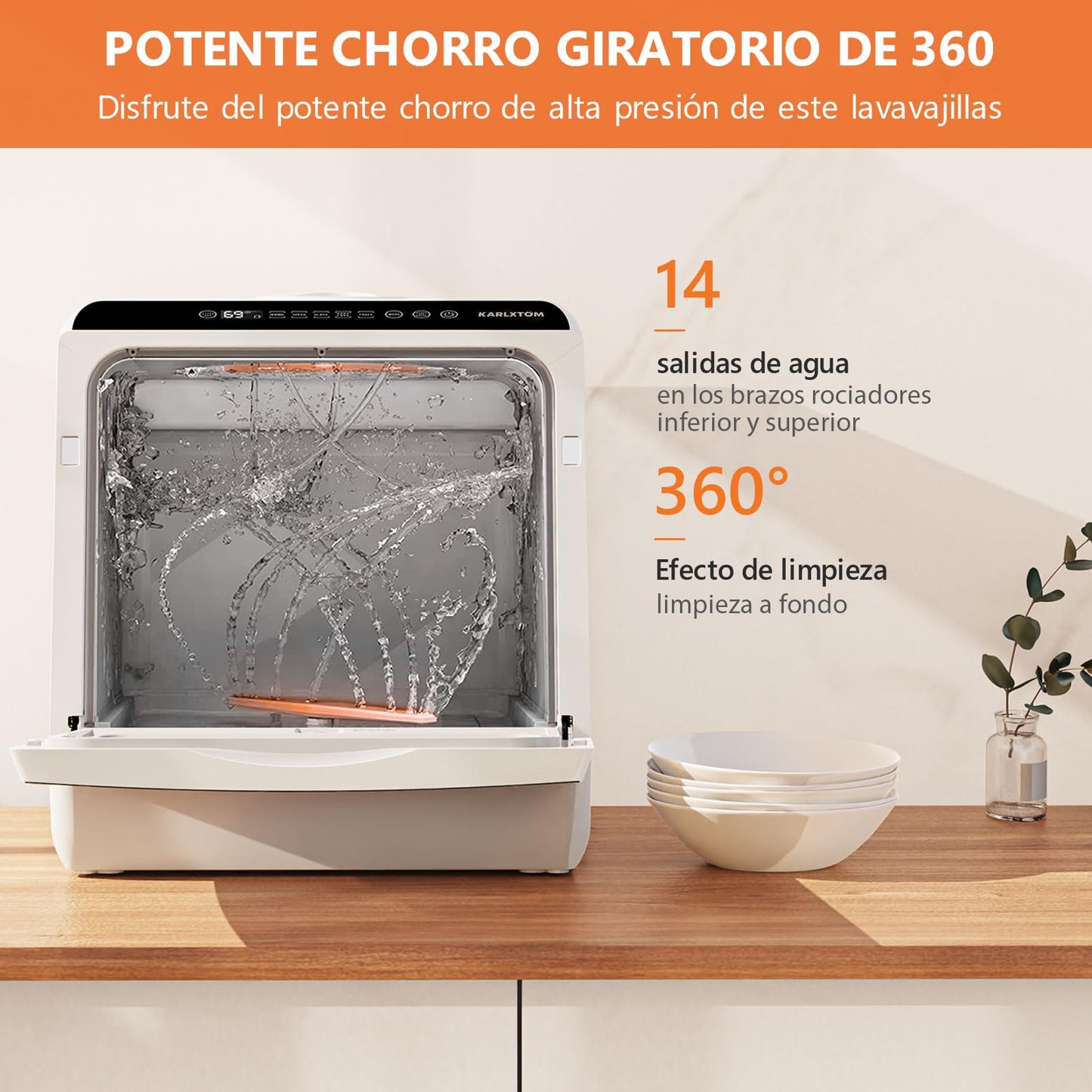 Mini Lavavajillas Karlxtom Encimera 45cm 6 prog