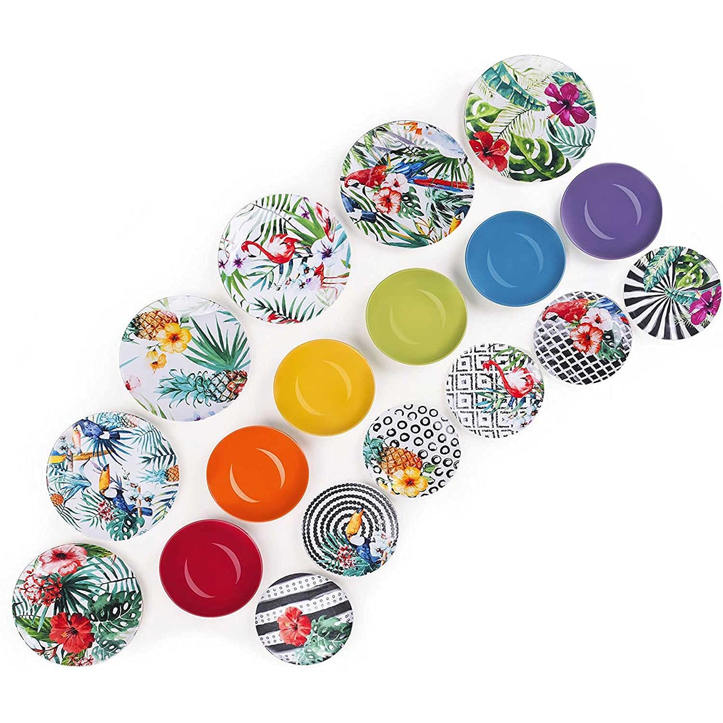 Excelsa - Vajilla Tropical Chic de 18 piezas, hecha de porcelana multicolor