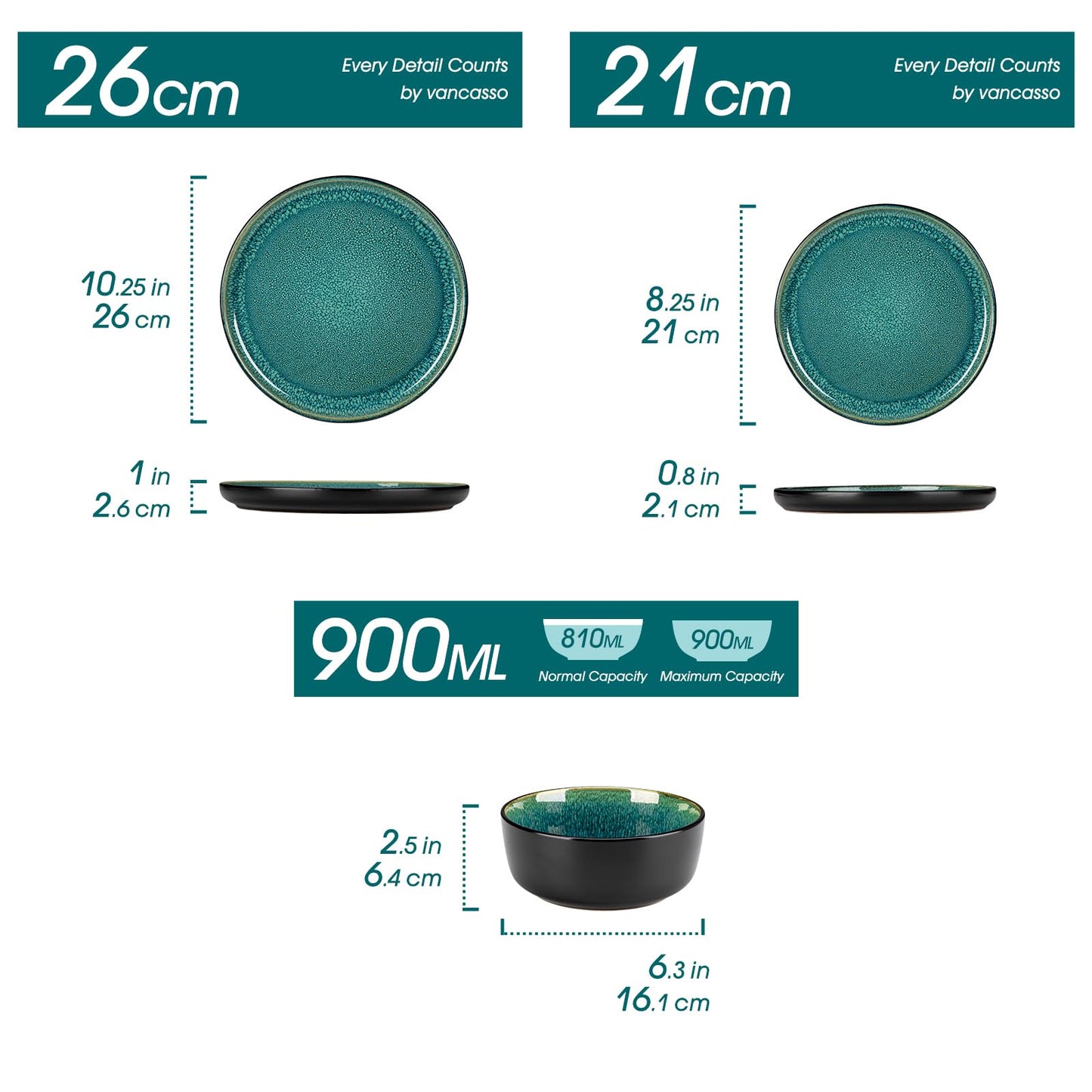 Vajilla Vancasso Playa 18 piezas Gres Verde