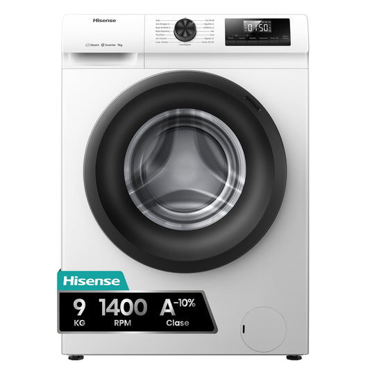 Lavadora Hisense 9kg 1400rpm Inverter Vapor A