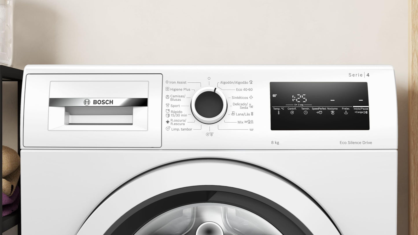 Lavadora Bosch Serie 4 8kg 1200rpm EcoSilence