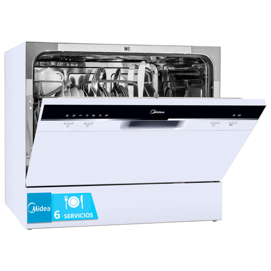 Mini Lavavajillas Midea 55cm 6 servicios Blanco
