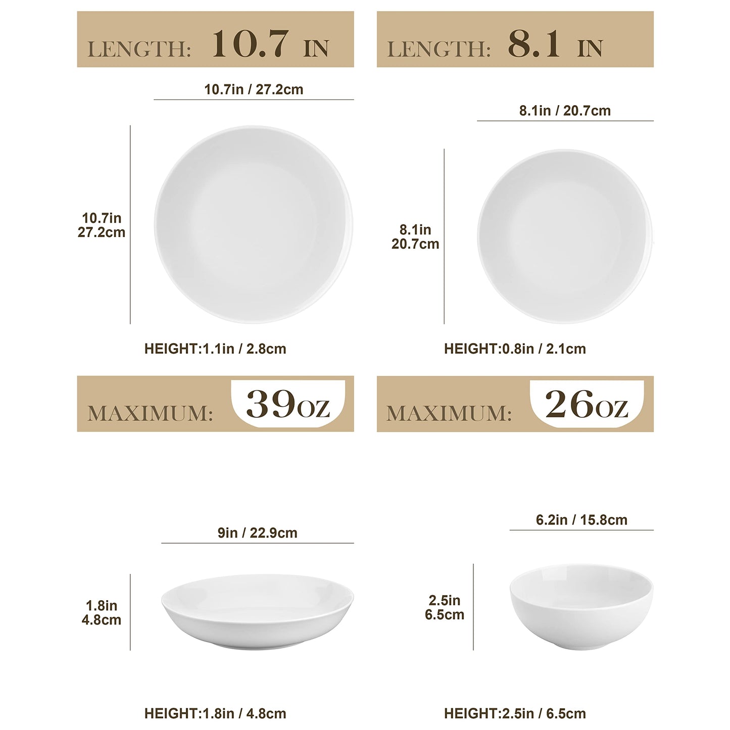Vajilla Malacasa 24 piezas Porcelana 6 personas