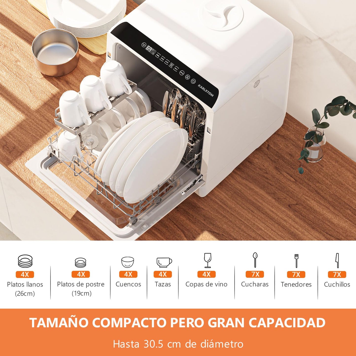 Mini Lavavajillas Karlxtom Encimera 45cm 6 prog