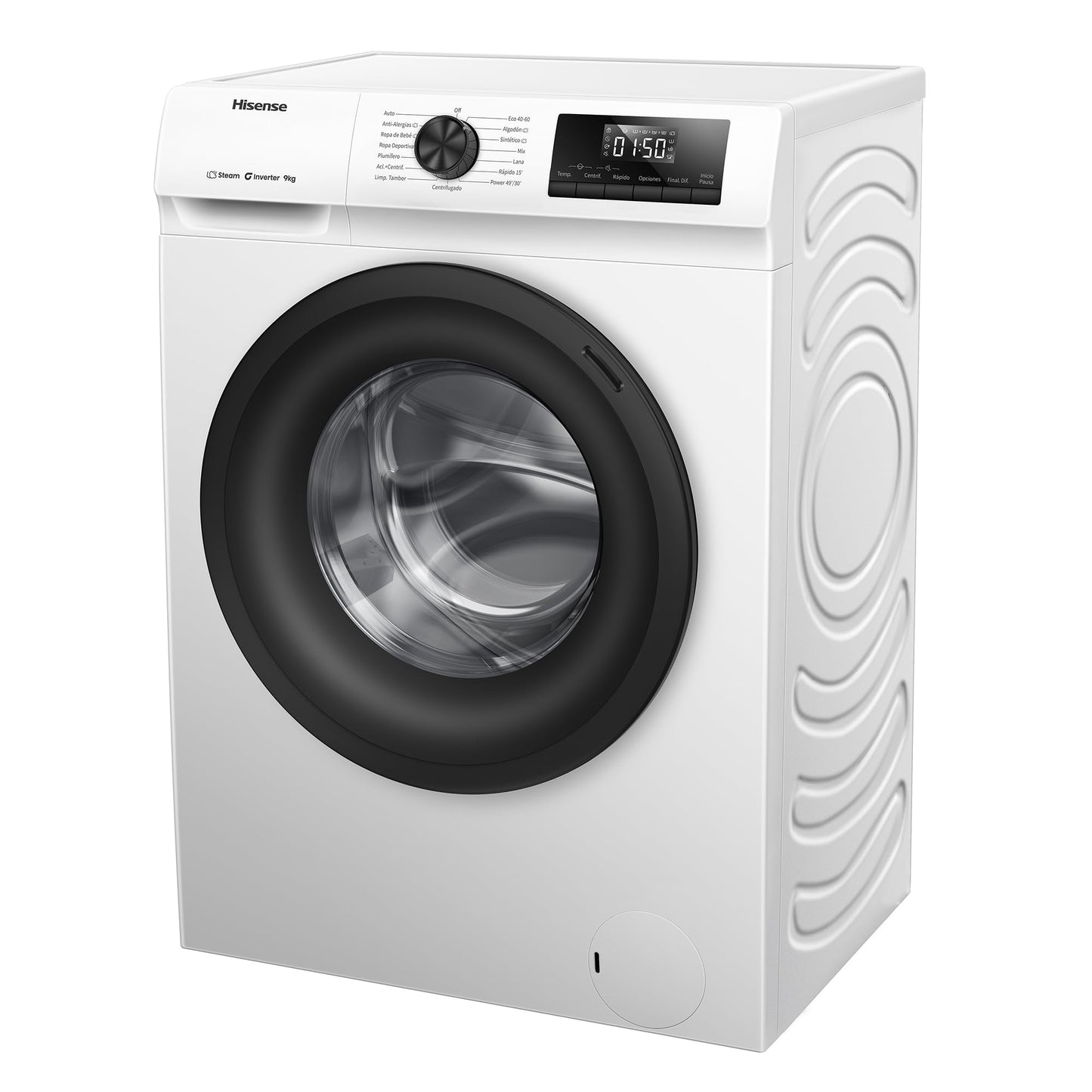 Lavadora Hisense 9kg 1400rpm Inverter Vapor A