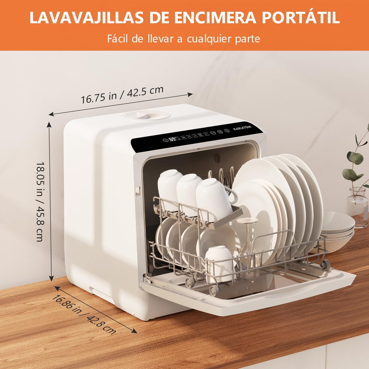 Mini Lavavajillas Karlxtom Encimera 45cm 6 prog