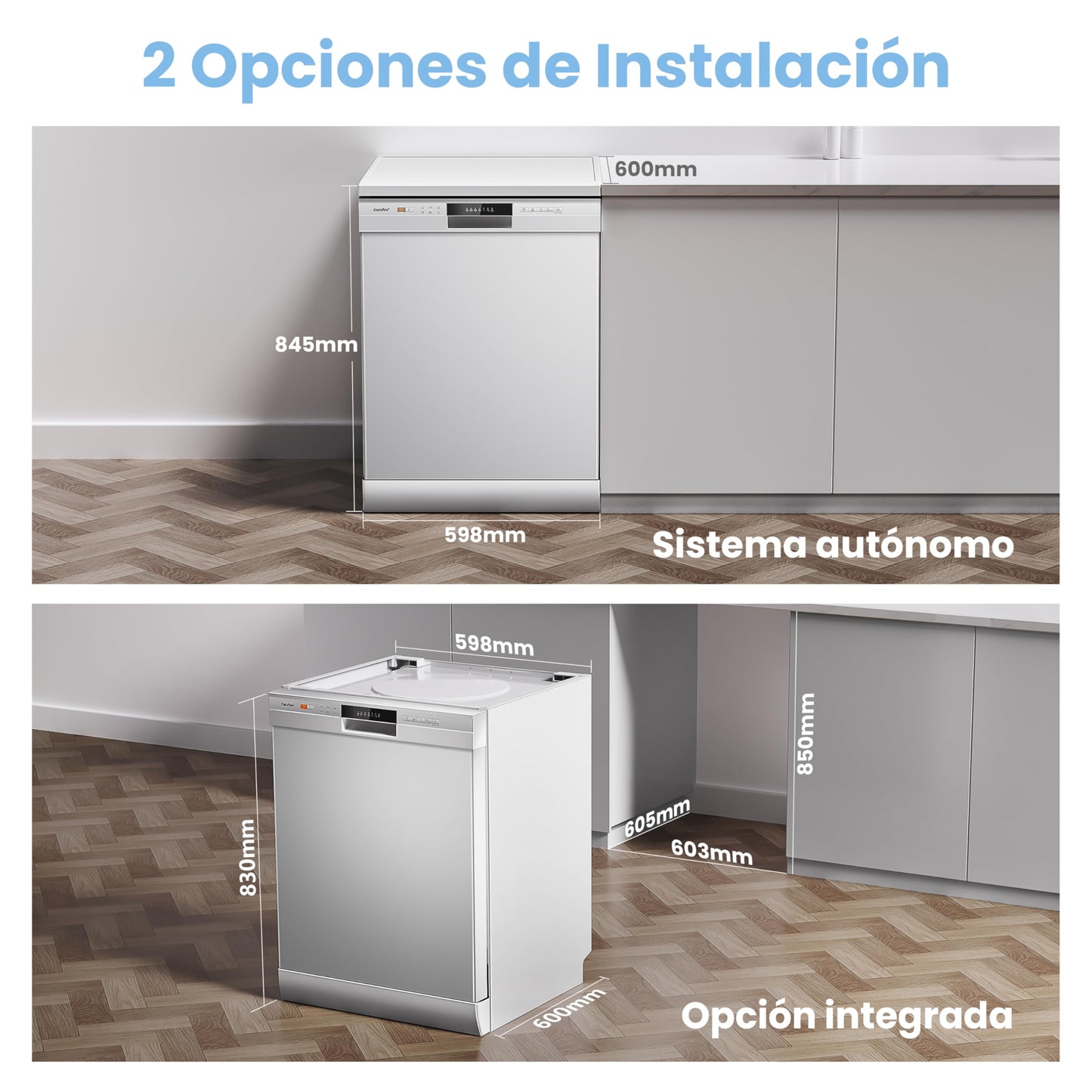 Lavavajillas Comfee 12 cubiertos 60cm 8 programas