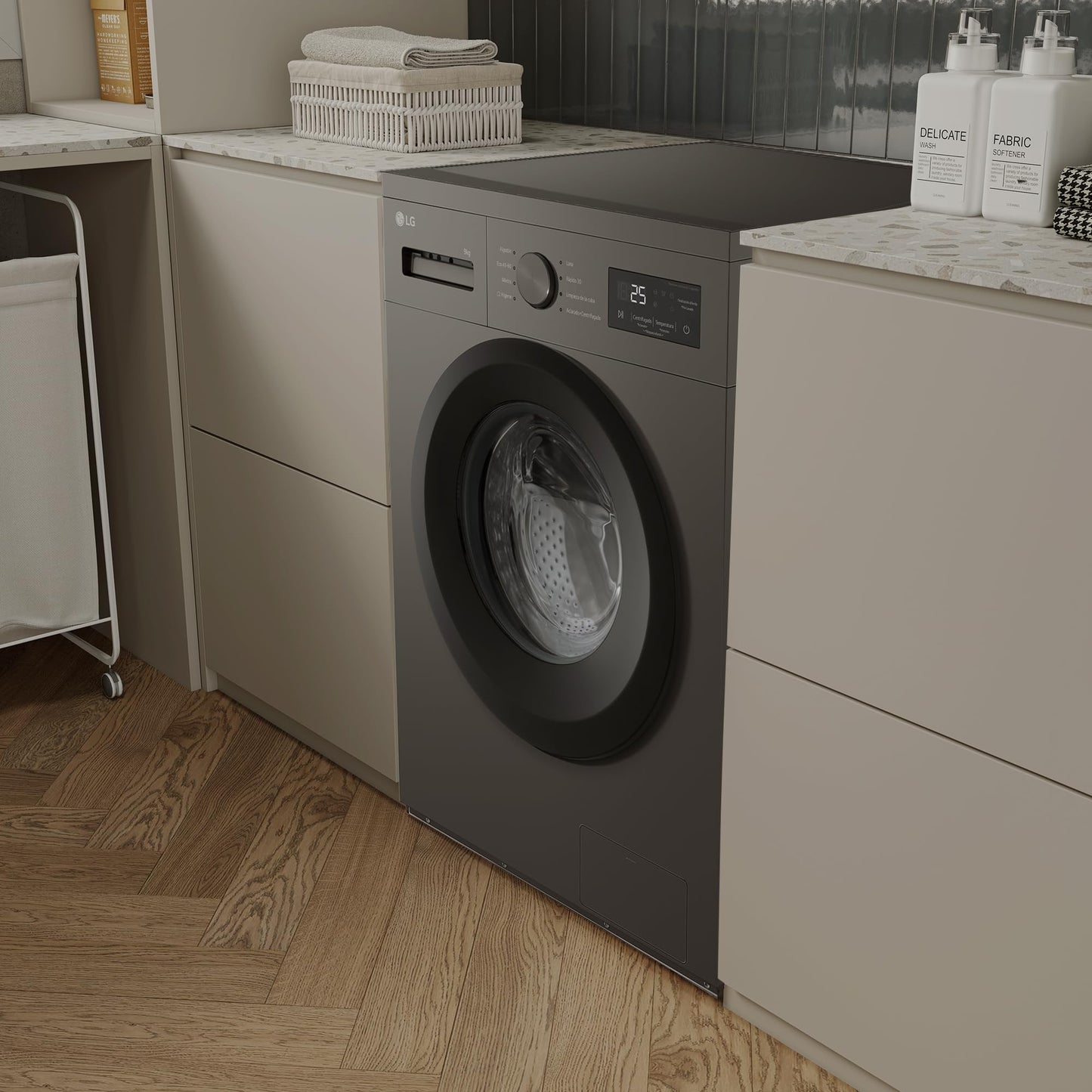 Lavadora LG 9kg 1400rpm Carga Frontal Grafito